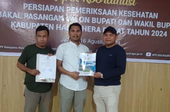 Jadi Acuan Visi-Misi Peserta Pilkada, BP3D Halmahera Barat Serahkan RPJPD ke KPU